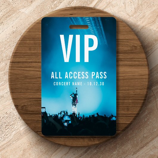 Badge VIP All Access Pass Concert Event Personnalisé