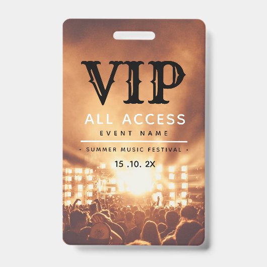 Badge VIP All Access Pass Concert Festival (Face)