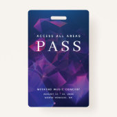 Badge VIP All Access Pass Événements extérieurs Géométri (Dos)