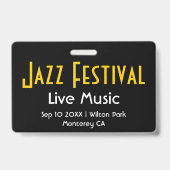 Badge VIP All Access Pass pour l'événement musical (Dos)