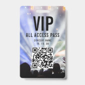 Badge VIP All Access Pass QR Code Concert (Face)