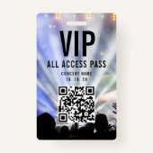 Badge VIP All Access Pass QR Code Concert (Devant)