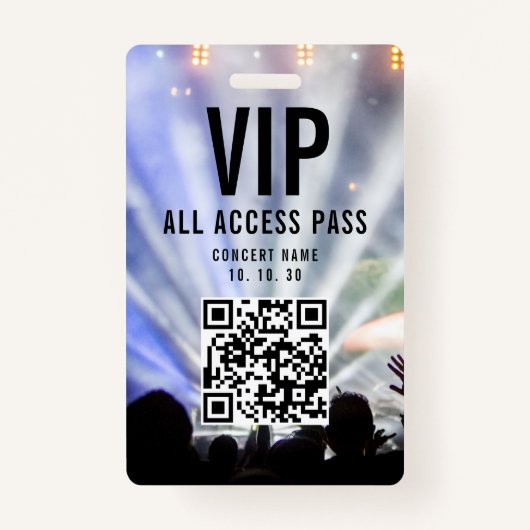 Badge VIP All Access Pass QR Code Concert (Devant)