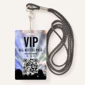 Badge VIP All Access Pass QR Code Concert (Devant avec lanière)