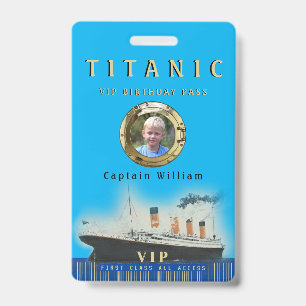 Badge VIP All Access Photo personnalisée Titanic Anniver