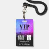 Badge VIP All Access QR Code Anniversaire (Front with Lanyard)