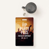 Badge VIP Anniversaire Pass Photo personnalisée Insigne  (Front with Retractable)