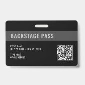 Badge VIP avec code QR et photo Insigne d'identification (Arrière)