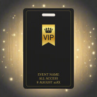 VIP Backstage Pass Music Festival Black & Gold