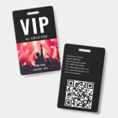 Badge VIP Custom Event or Concert Name All Access (Recto et verso)