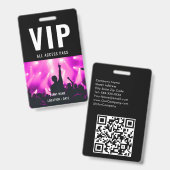 Badge VIP Custom Event or Concert Name All Access (Avant & arrière)