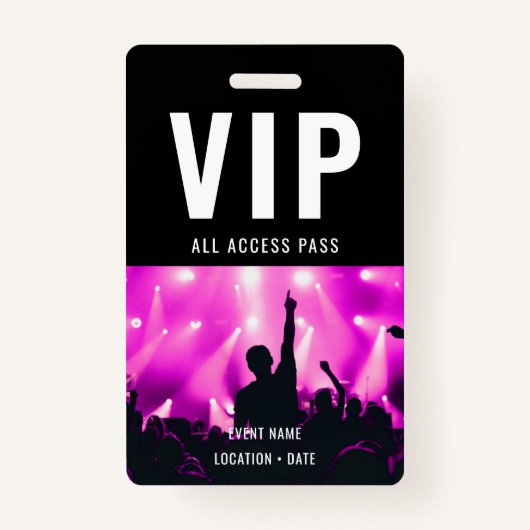 Badge VIP Custom Event or Concert Name All Access (Devant)