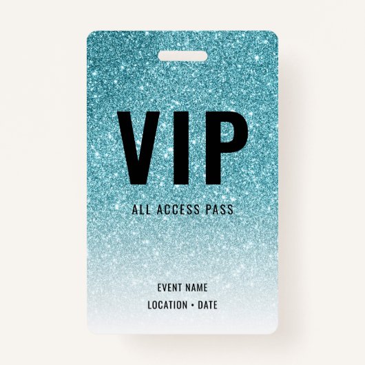 Badge VIP Custom Event ou Concert Blue Parties scintilla (Devant)