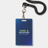 Badge VIP de fête d'arcade de jeu vidéo néon (Arrière avec lanière)