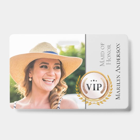 Badge VIP de la fête de la mariée mariage (Face)
