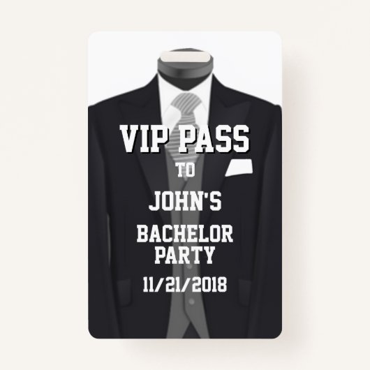 Badge VIP de Tuxedo Bachelor Party (Devant)