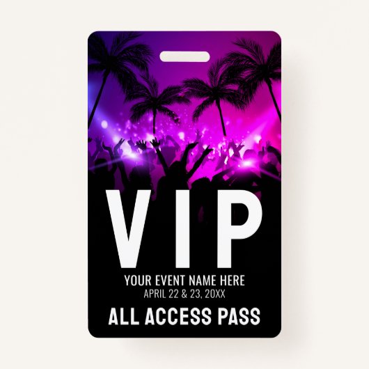 Badge VIP d'événement All Access Pass (Devant)