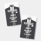 Badge VIP Enterrement de Garçon Tuxedo (Avant & arrière)