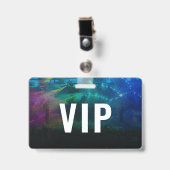 Badge VIP horizontal avec code QR et photo (Avant avec clip)