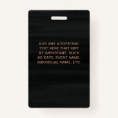 Badge VIP| L'or moderne de Faux Rose en noir et blanc (Dos)