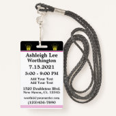 Badge VIP Mis Quince révisé - Voir Retour (Derrière avec lanière)