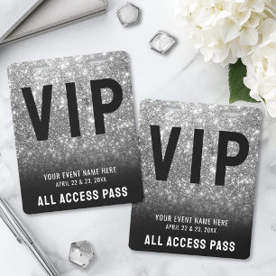 Badge VIP Noir Blanc Accès Illimité
