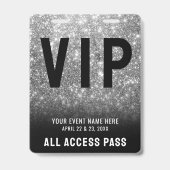 Badge VIP Noir Blanc Accès Illimité (Avant)