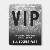Badge VIP Noir Blanc Accès Illimité (Arrière)