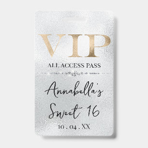 Badge VIP Or en Glamour sur Argent