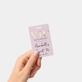 Badge VIP or glamour sur rose (Manuel / portable)