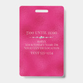 Badge VIP Pailleté Rose Glamour (Arrière)