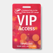 Badge VIP Pass | Code QR personnalisé avec effet B (Avant)