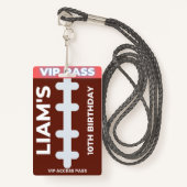 Badge VIP Pass Football fête d'anniversaire (Devant avec lanière)