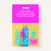 Badge VIP Pass Glow In Dark Party IDÉE D'INVITATION UNIQ (Dos)