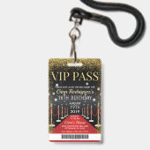 Badge VIP Pass Hollywood Tapis rouge Invitation d'annive (Front with Lanyard)