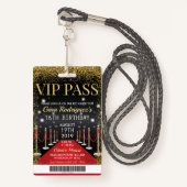 Badge VIP Pass Hollywood Tapis rouge Invitation d'annive (Devant avec lanière)