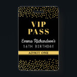 Badge VIP Pass Invitation d'anniversaire<br><div class="desc">Une invitation unique qui est aussi un pass pour votre fête d'anniversaire ! Facile à personnaliser.</div>