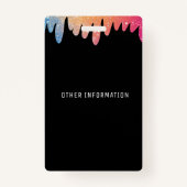 Badge VIP Pass Parties scintillant moderne noire (Dos)