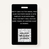 Badge VIP PHOTO ID - Fête de fête PARTIES SCINTILLANT d' (Dos)