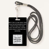 Badge VIP PHOTO ID - Fête de fête PARTIES SCINTILLANT d' (Derrière avec lanière)