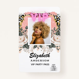 Badge VIP PHOTO ID - Fête, Festival, PARTIES SCINTILLANT