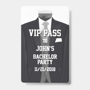 Badge VIP pour enterrement de vie de garçon en smo