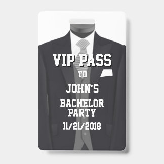 Badge VIP pour enterrement de vie de garçon en smo