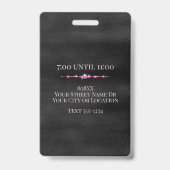 Badge VIP Rose Glamour sur Fond Noir (Arrière)