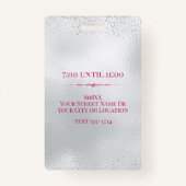 Badge VIP rose glamour sur l'argent (Dos)