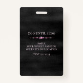 Badge VIP rose glamour sur noir (Dos)