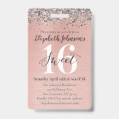 Badge VIP Rose Gold pour 16 ans doux (Arrière)