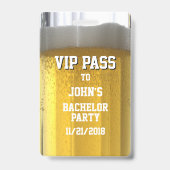 Badge VIP Soirée de Célibataire Tasse de Bière (Arrière)