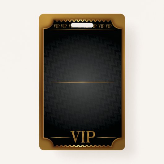 Badge VIP TOUS ACCÈS Gold Pass BLANK Personnaliser Yself (Devant)