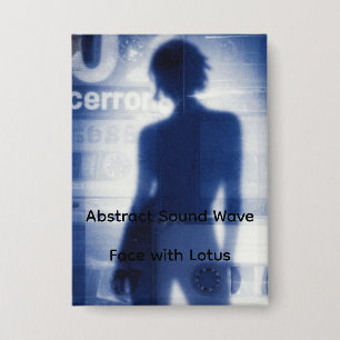 Badge Visage d'onde sonore abstraite avec lotus – S mini